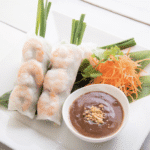 spring roll with peanut sauce